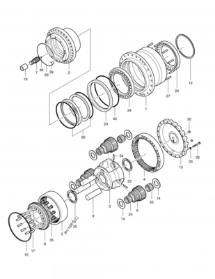 Excavator Travel Motor Final Drive DX255LC K1011413A Hydraulic Motors For Doosan