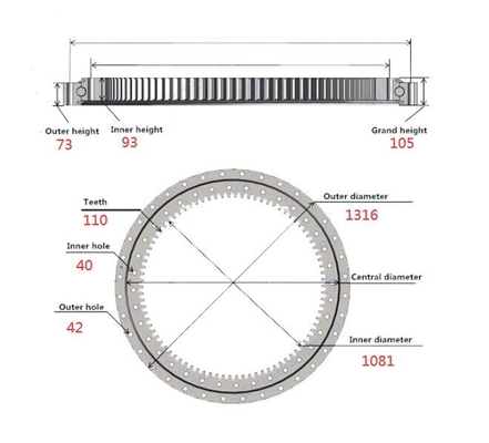 E320C E320D Excavator Spare Parts 227-6081 16070650 Swing Gear Bearing