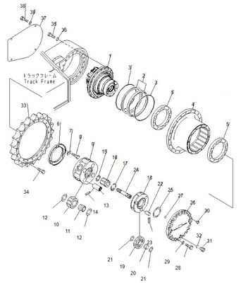 Máy xúc du lịch Assy PC200-8 Ổ đĩa cuối cùng 708-8F-00250 cho Komatsu