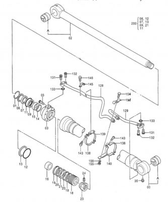 Máy đào xô xi lanh Assy