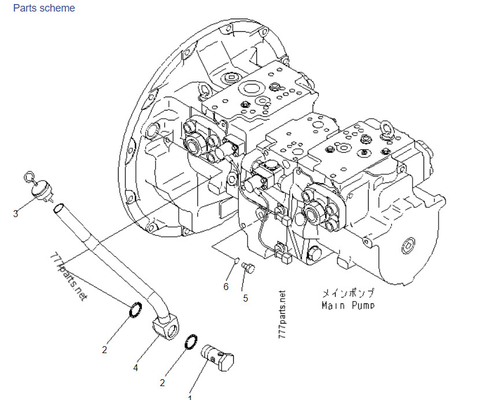Komatsu PC400-7 708-2H-00022 708-2H-00450 708-2H-00460 Máy bơm thủy lực cho các bộ phận của máy đào