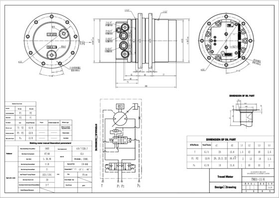 Belparts Excavator Parts TM01 New Holl1and CX18 động cơ di chuyển thủy lực cho 1 tấn