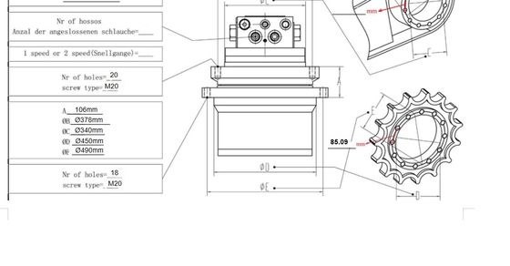 Phụ tùng máy đào E330GC 612-2207 Hộp giảm tốc truyền động cuối